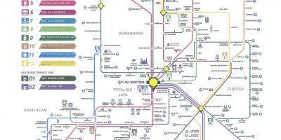 Kuala lumpur tranzīta dzelzceļa kartes