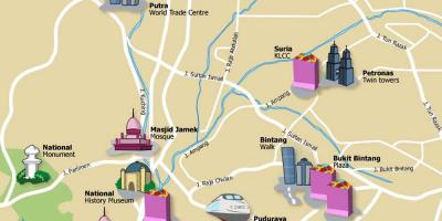 Kuala lumpur tūristu plankumi kartē