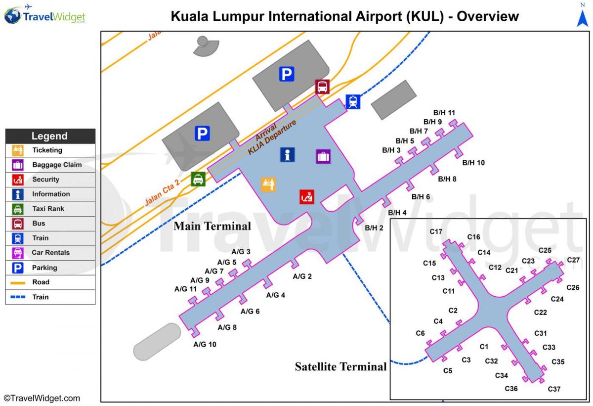 kuala lumpur lidostas galvenā termināļa karte