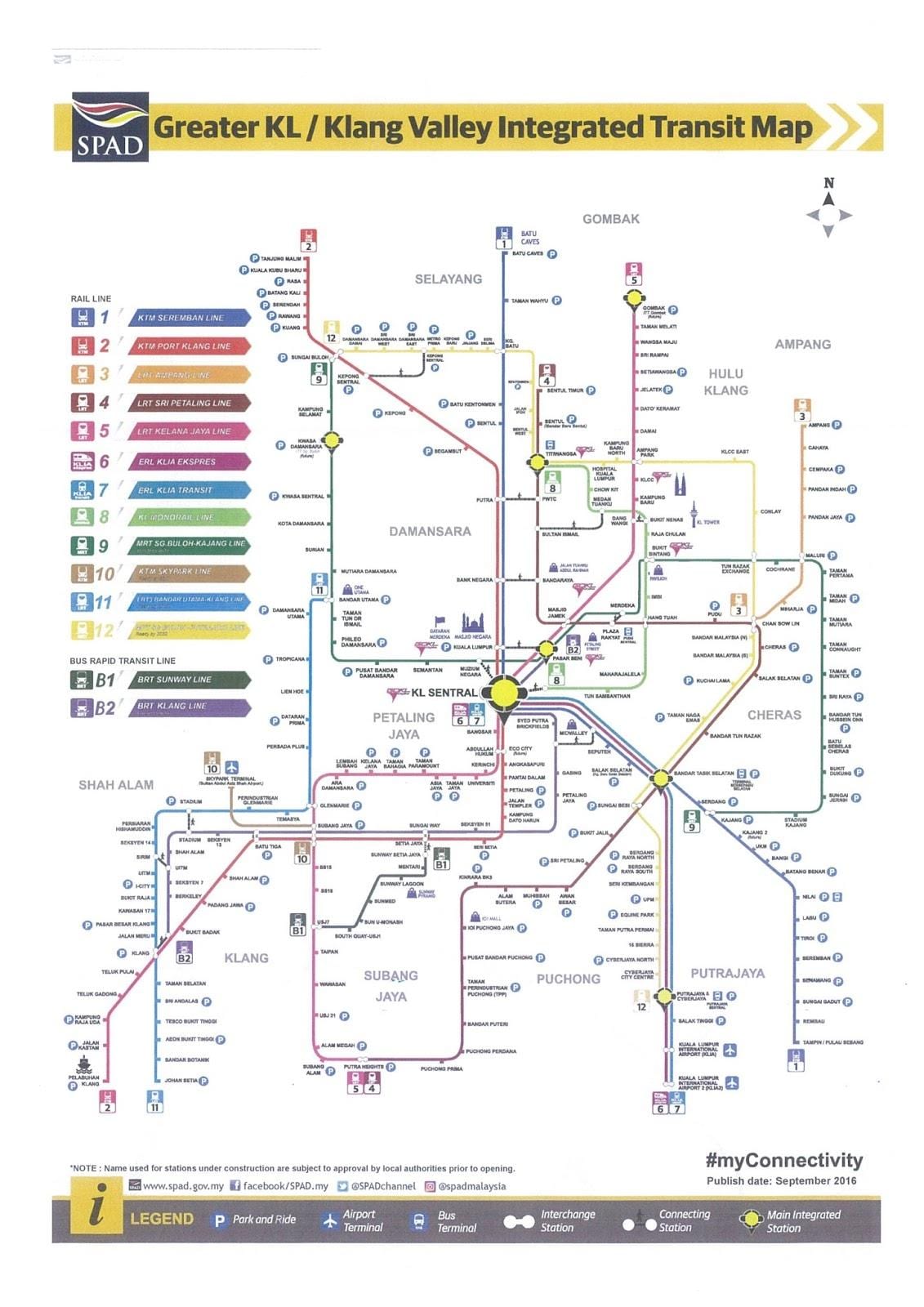 kuala lumpur tranzīta dzelzceļa kartes