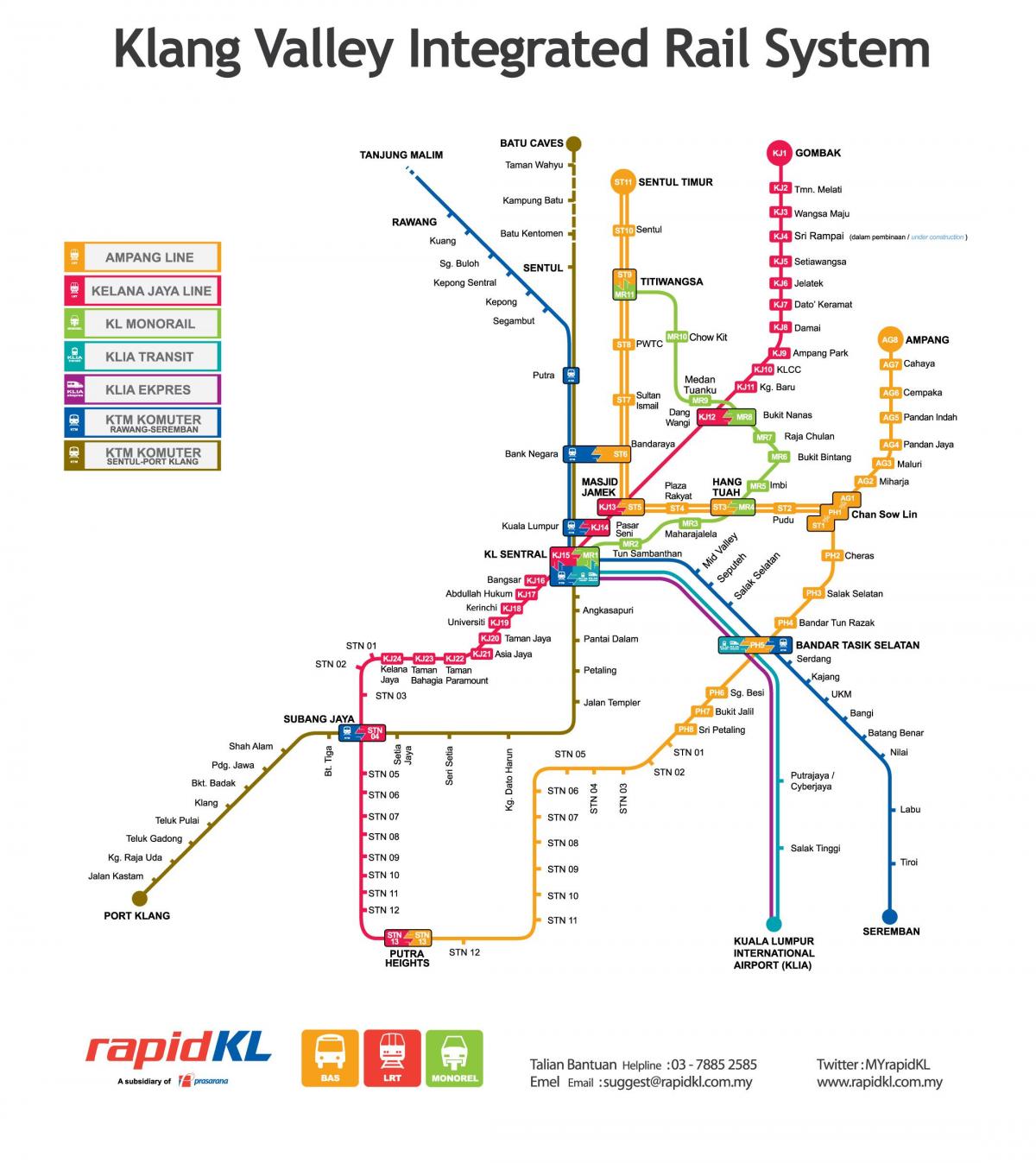 malaizija transporta karte