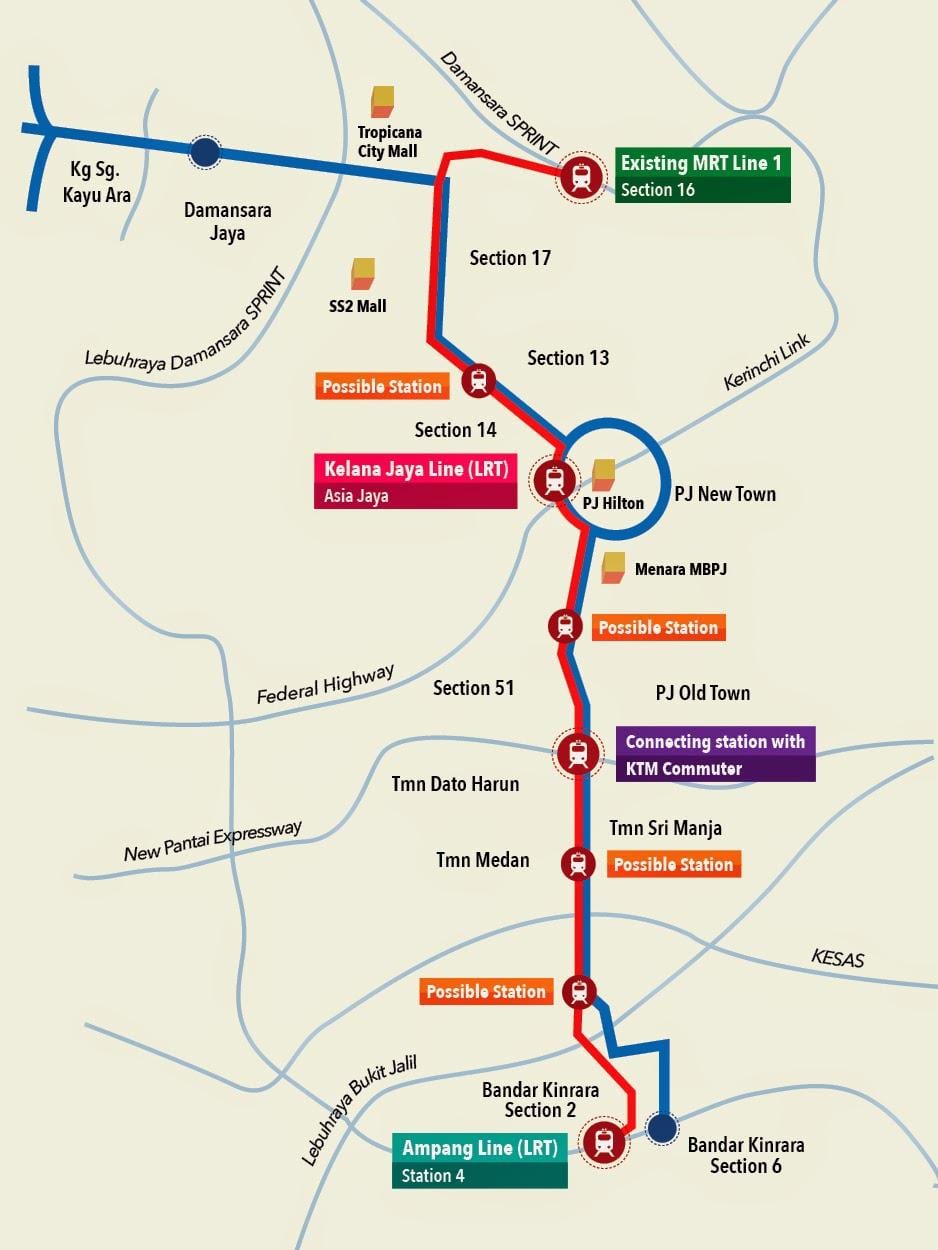 kelana jaya lrt stacija map
