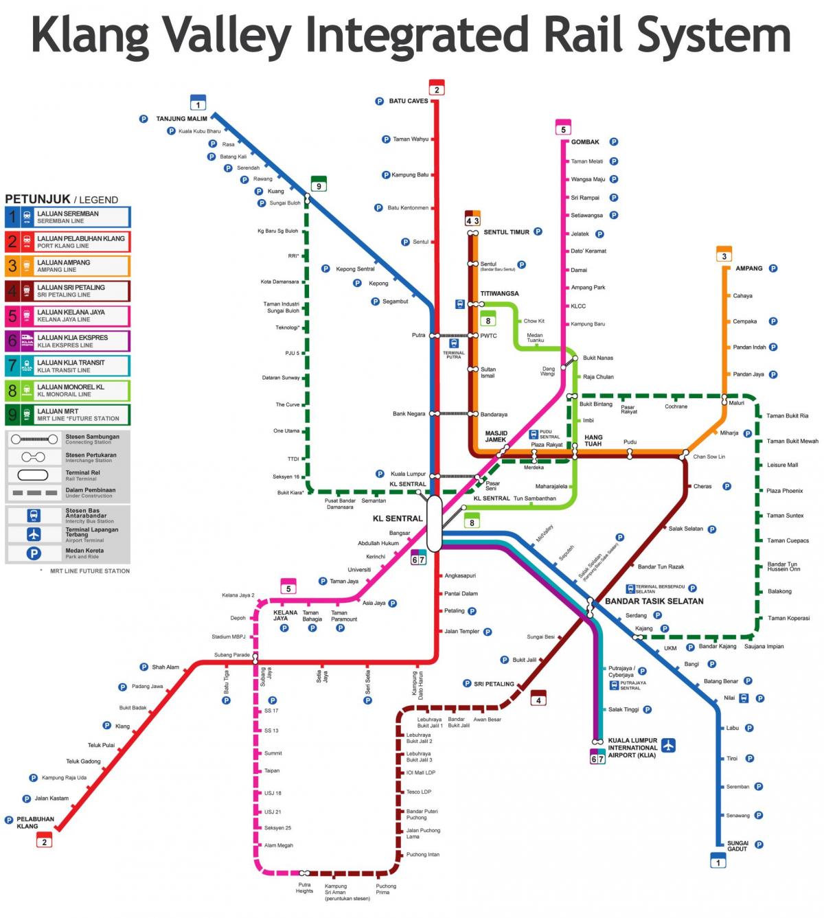 malaizija vilcienu 2016 karte