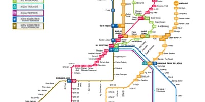 Malaizija transporta karte
