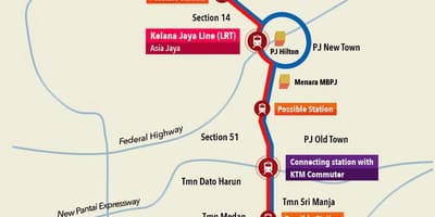 Kelana jaya lrt stacija map